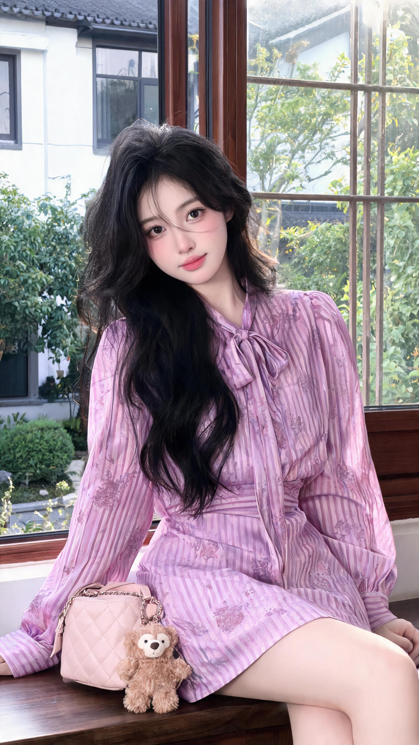 权重参差法迁移应用 同Prompt不同随机角度 莫兰迪少女