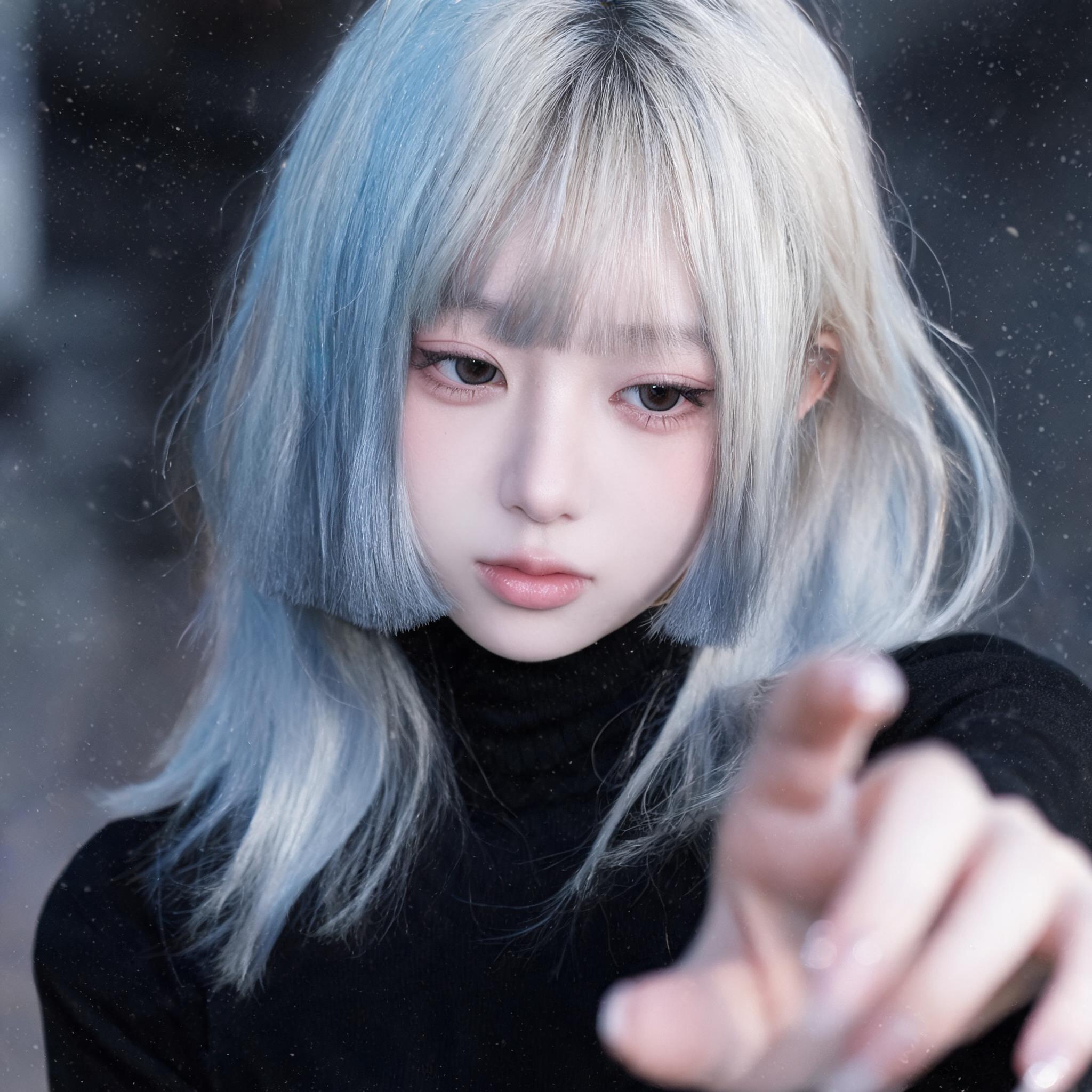 欧美少女伸手向镜头暗朦氛围情绪头像