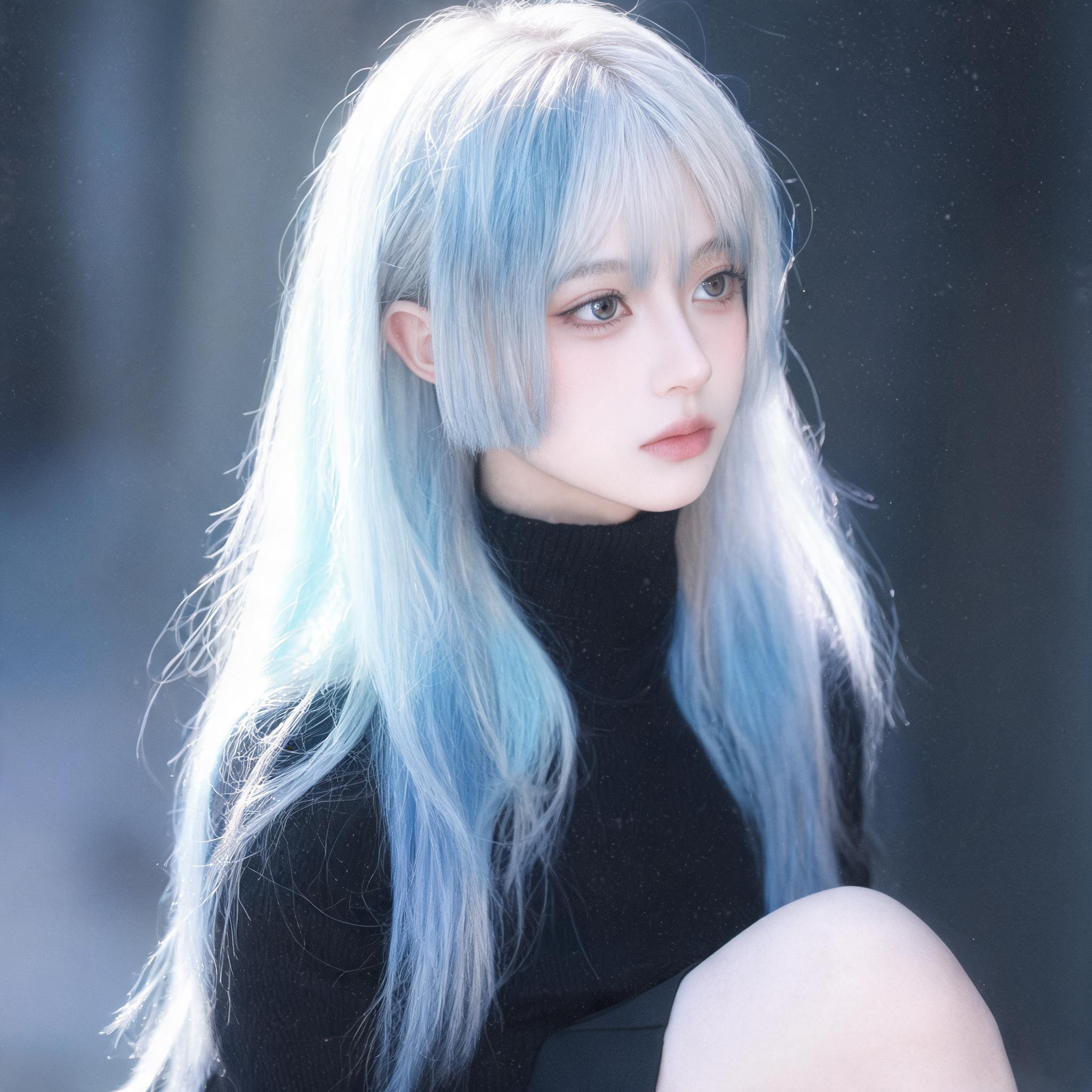 欧美少女侧颜光影暗朦氛围情绪头像