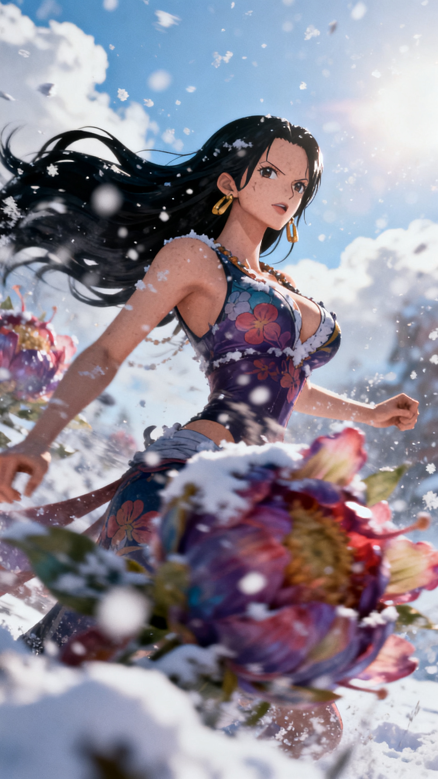 海贼王妮可罗宾游戏CG风格 花花果实 落雪动态