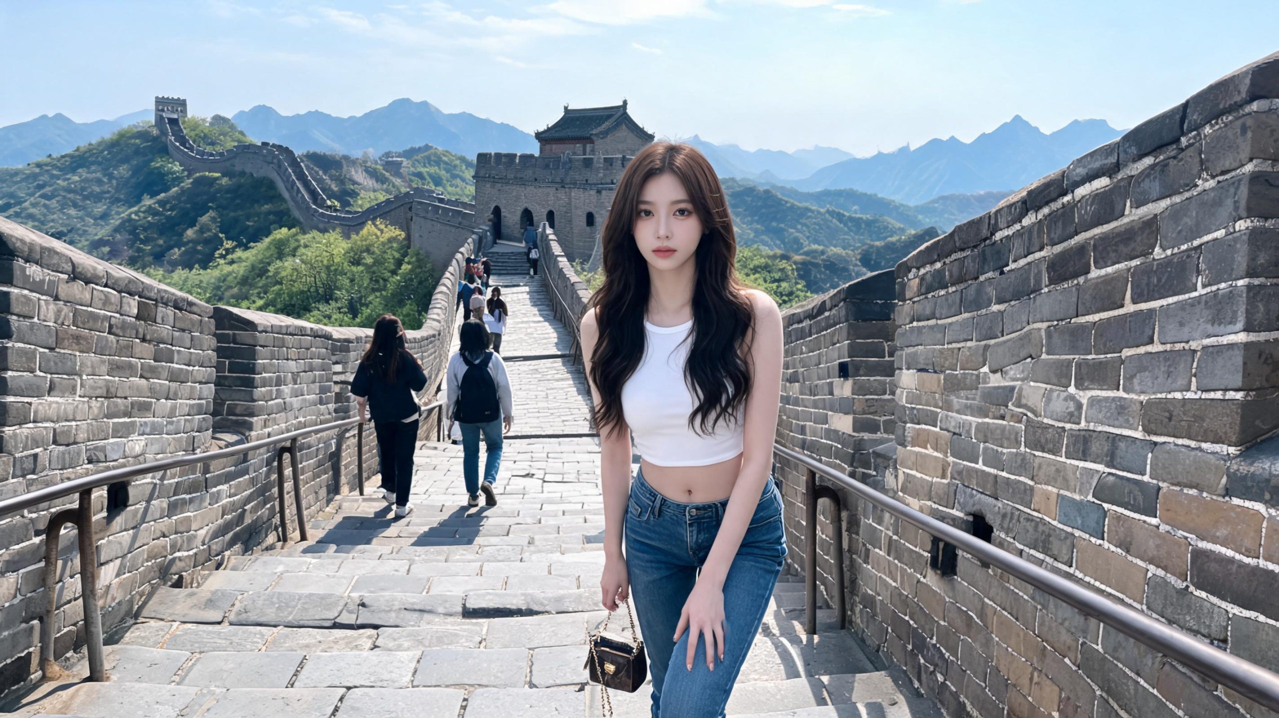 把镜头压下去:Seedream 5.0 长城俯拍人像 Prompt 拆解