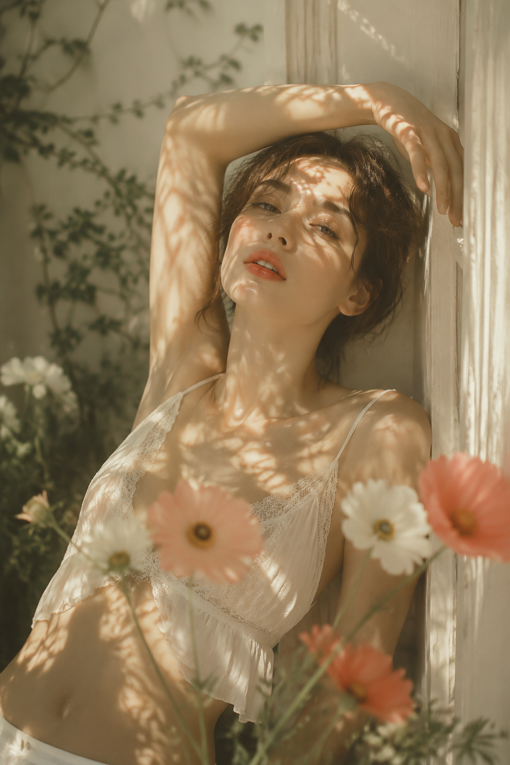 花卉前景斑驳光影-正文图2-斑驳阴影特写9:16