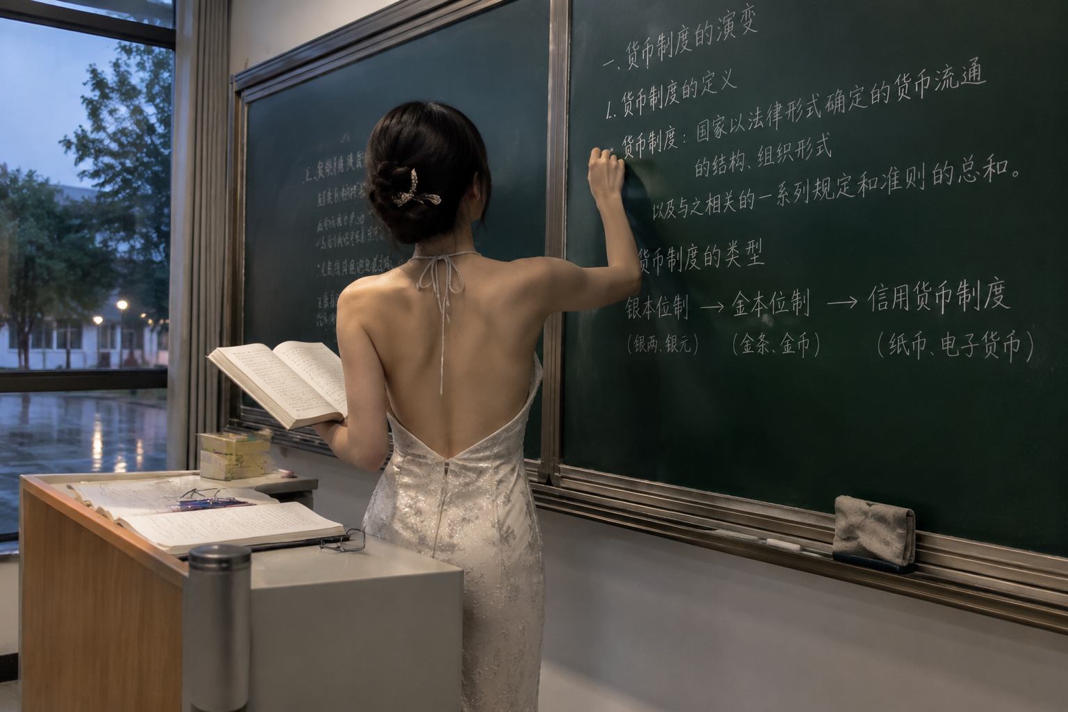 教室里的女教师穿着露背礼服——「语境覆写法」如何用描述密度对抗模型的默认规则